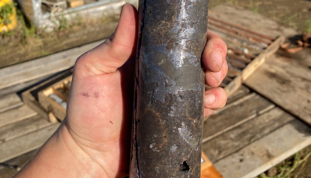 Photos: coarse grained sulphides shown from a high-grade silver-lead-zinc drill intercept (2021)